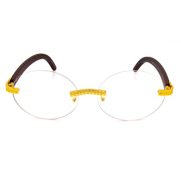 Men Sunglasses Hip Hop Clear Lens Rectangular Rimless Diamond Gang Style Lentes - Picture 2 of 5